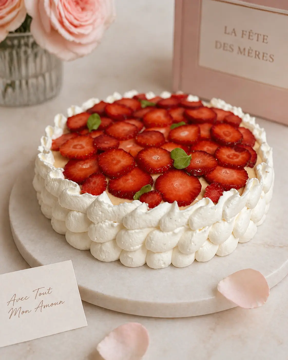 Tarte aux fraises et chantilly Valentine Lambert pour la fête des mères